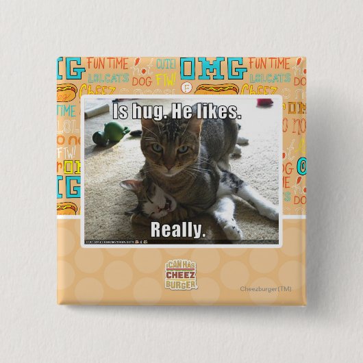 抱擁はあります。 彼は好みます 缶バッジ (正面)