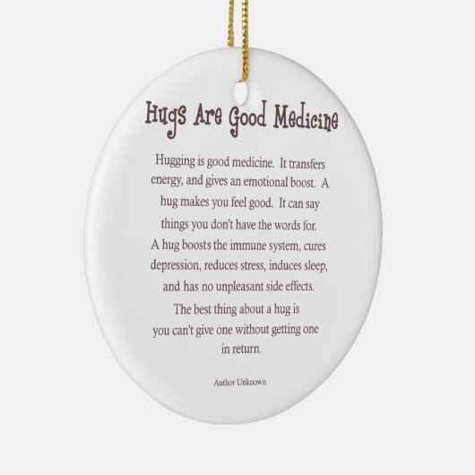 抱擁はよい薬のオーナメントです セラミックオーナメント (右)