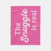 抱擁は実質のピンクのおもしろいです フリースブランケット (正面)