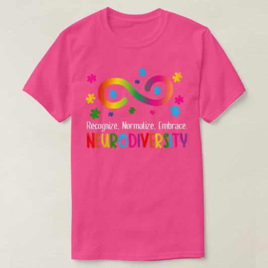 抱擁ニューロダイバーシティスペクトルASD ADHD Rainbow i Tシャツ (デザイン正面)