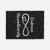 抱擁ニューロダイバーシティ自閉症意識先生Mo フリースブランケット (正面(横))