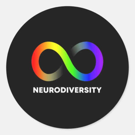抱擁ニューロダイバーシティ自閉症Adhd Asd Infinity Ra ラウンドシール (正面)