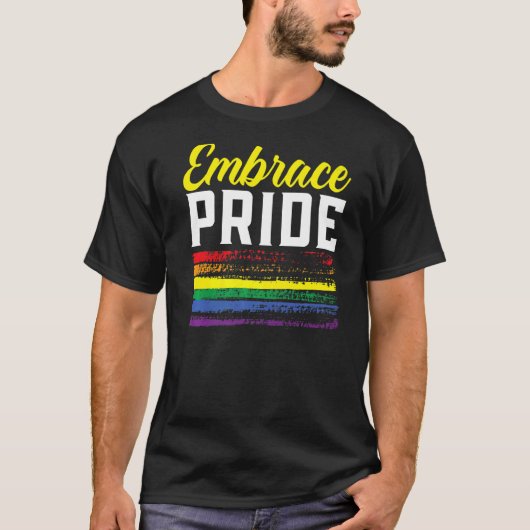 抱擁プライドLgbtqジェンダー平等レインボープライド Tシャツ (正面)