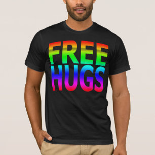 抱擁人の虹のTシャツを放して下さい Tシャツ