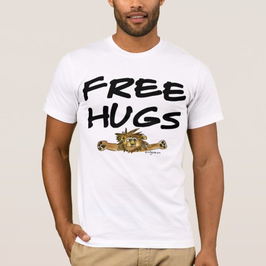 抱擁漫画のライオンのTシャツを放して下さい Tシャツ (正面)