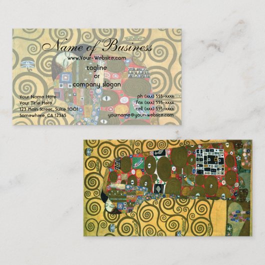 『抱擁(充実)』(Gustav Klimt) 名刺 (正面/裏面)