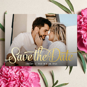 抱擁Save the Date Foil招待状 箔招待状