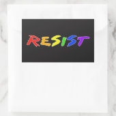 抵抗して下さい! 長方形シール (バッグ)