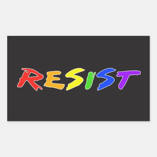 抵抗して下さい! 長方形シール (正面)