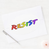 抵抗しろ! 楕円形シール (封筒)