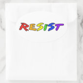 抵抗しろ! 楕円形シール (バッグ)