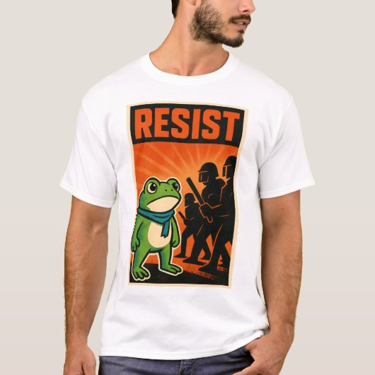 抵抗するカエル, カエルレジスタンス, ポートランドカエル Tシャツ (正面)