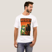 抵抗するカエル, カエルレジスタンス, ポートランドカエル Tシャツ (正面フル)