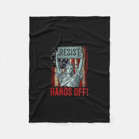 抵抗する自由の女神の手を離す フリースブランケット (正面)