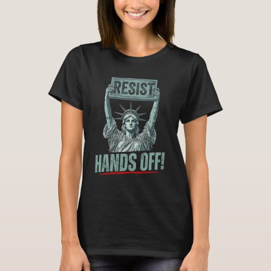 抵抗する自由の女神の手を離す Tシャツ (正面)