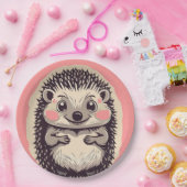 抵抗できない可愛いヘッジホッグヘッジ ペーパープレート (パーティー)