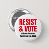 抵抗と投票 – アンチトランプ中間選挙 缶バッジ (正面&裏面)