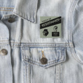 抵抗の用具: 帯出券及び本 缶バッジ (インサイチュ)