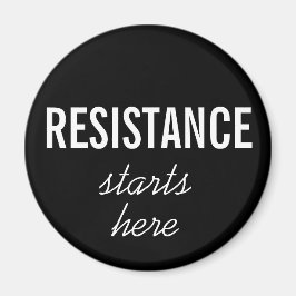 抵抗はここから始まる、黒い磁石の白い文字 マグネット