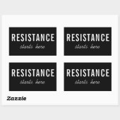 抵抗はここに始まる – 政治的抗議 長方形シール (シート)