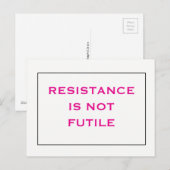抵抗は不毛なピンクの白ではない ポストカード (正面/裏面)