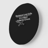 抵抗は無駄ではない-オームの法則-電気技師 ラージ壁時計 (傾斜)