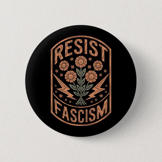 抵抗ファシズム抗議トランプアンチトランプ 缶バッジ (正面)