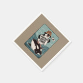 抵抗ペンギン アクティビズム ヴィンテージ プロテスト スタンダードカクテルナプキン (角)