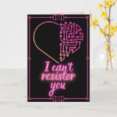 抵抗器のユーモア科学バレンタインカード カード (黄色い花)