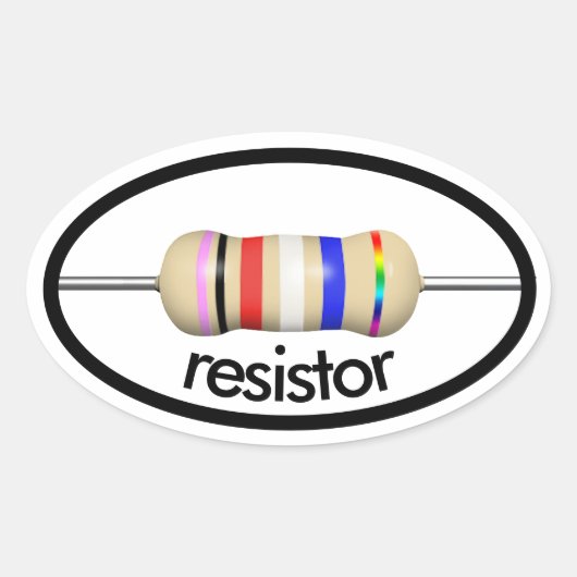 抵抗楕円シール付き文字 楕円形シール (正面)