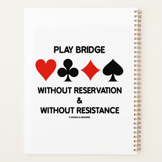 抵抗遊無しの予約なしブリッジ プランナー手帳 (裏面)