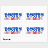 抵抗 |星とストライプ 長方形シール (シート)