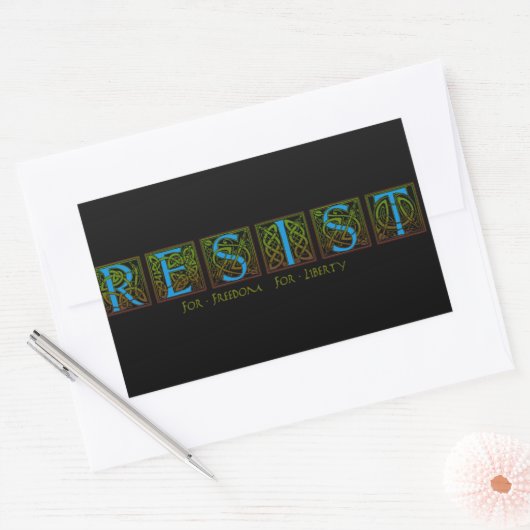 抵抗 長方形シール (封筒)