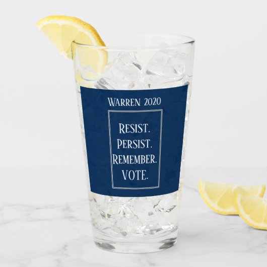 抵抗Persist Remember Vote Elizabeth Warren 2020 タンブラーグラス (アイス正面)