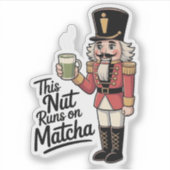 抹茶で動くナッツ クリスマス ナッツクラッカー シール (正面)