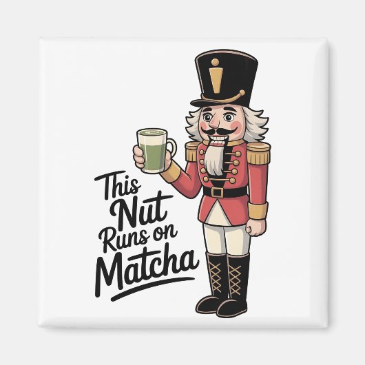 抹茶で動くナッツ クリスマス ナッツクラッカー マグネット (正面)
