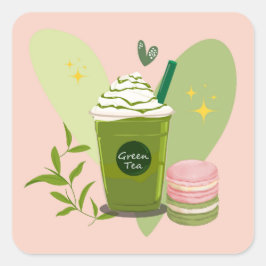 抹茶とマカロン スクエアシール