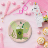 抹茶とマカロン ペーパープレート (パーティー)