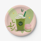 抹茶とマカロン ペーパープレート (正面)