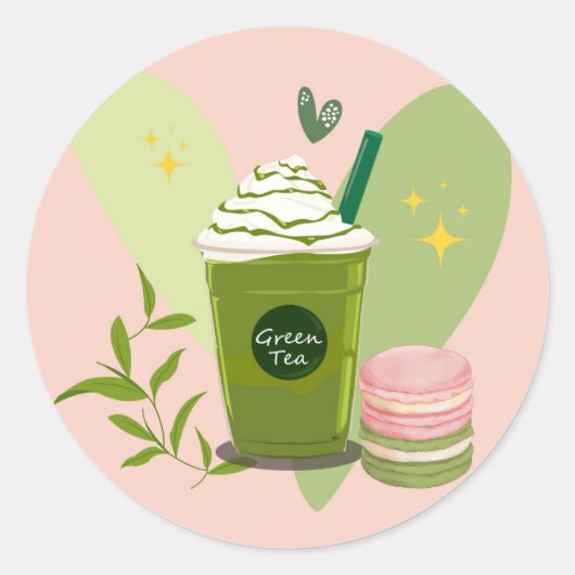 抹茶とマカロン ラウンドシール (正面)