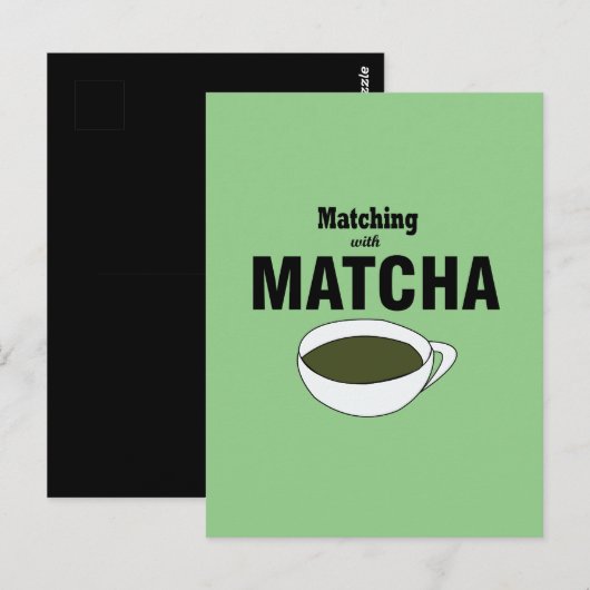 抹茶とマッチング ポストカード (正面/裏面)