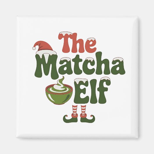 抹茶のエルフの魔法のクリスマスドリンク マグネット (正面)