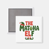 抹茶のエルフ おもしろクリスマス 抹茶ドリンク マグネット (正面/裏面)