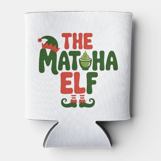 抹茶のエルフ おもしろクリスマス 抹茶ドリンク 缶クーラー (正面)