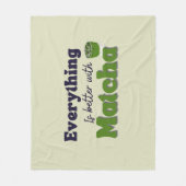 抹茶の抹茶は抹茶が美味しい フリースブランケット (正面)