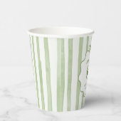 抹茶の誕生日グリーンボウストライプ 紙コップ (右)