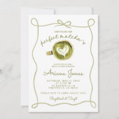 抹茶をテーマにしたブライダルシャワー 招待状 (正面)