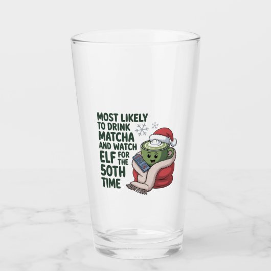 抹茶を飲んでエルフのクリスマスを見るのが一番 タンブラーグラス (正面)