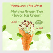 抹茶カスタマイズグリーンティーアイスクリームドーナツ店 ウィンドウサイン (シート)