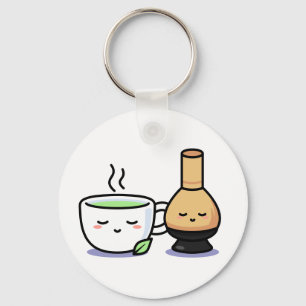 抹茶カップウィスク日本の緑茶まんが キーホルダー